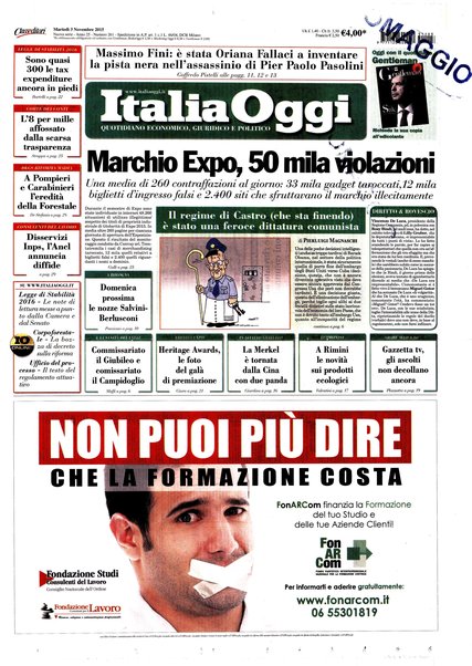 Italia oggi : quotidiano di economia finanza e politica